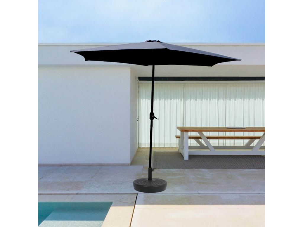 Round straight parasol, 2.94 m diameter, grey, Artvivrestore 53178UWBO