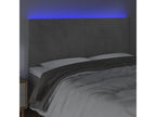 Light Grey LED Headboard 180x5x118/128 cm Velvet 22752SIFT