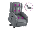 Grey faux leather electric reclining massage chair 84478RLZS