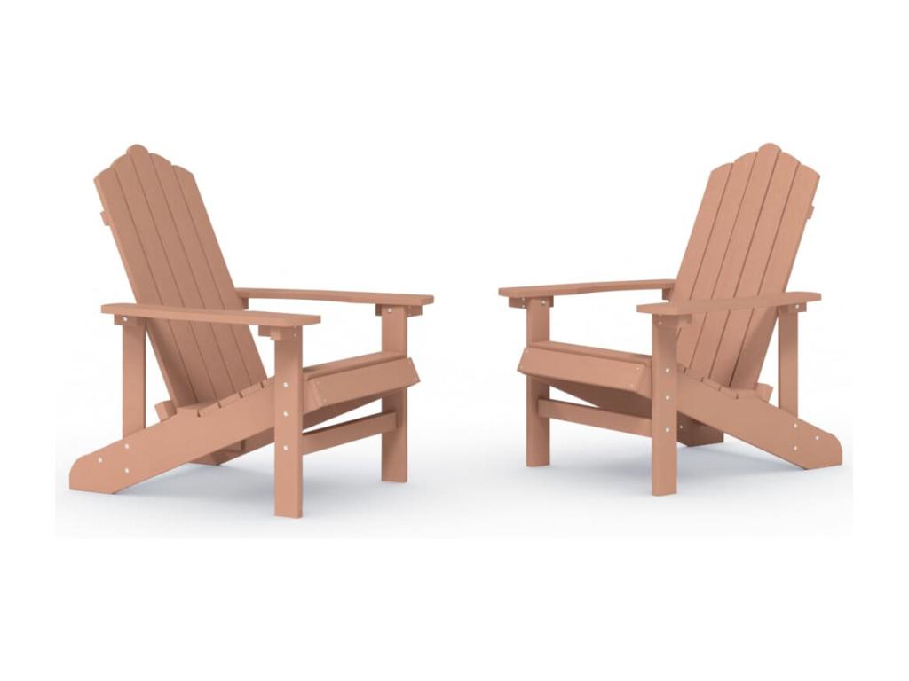 Maisonpuretop 2-Piece HDPE Garden Chairs, Brown, 72921VAEP