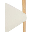 Armchair/Dining Chair in Natural Wood and White Bouclé Fabric 78787PPVA