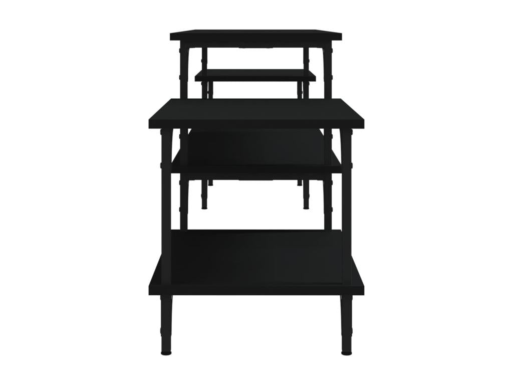 Black TV stand 197x35x52 cm engineered wood 04205GNKW