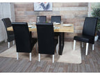 M37 Dining Chair Set of 6 Black Leather White Legs 97023SXJO
