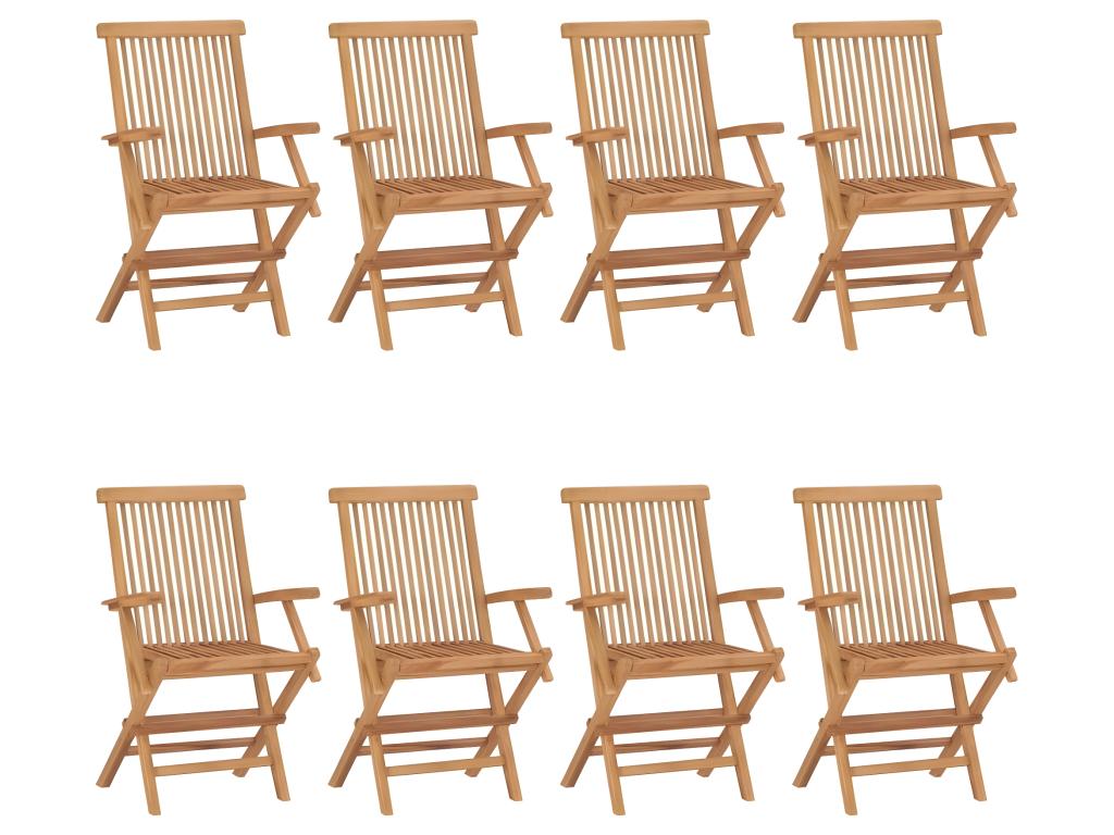 Garden chairs, set of 8, solid teak wood, 77110JOYR