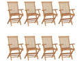 Garden chairs, set of 8, solid teak wood, 77110JOYR