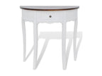 Console table with drawer and brown tabletop, semi-circular shape, 08870POLT