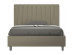 Single bed with upholstered slatted base 120x210 cm cappuccino faux leather Maisonpuretop 24043IWQJ