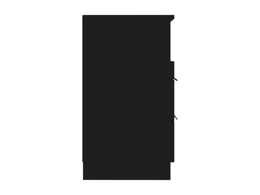 2-Piece Bedside Tables, Black Engineered Wood 06294YFTQ