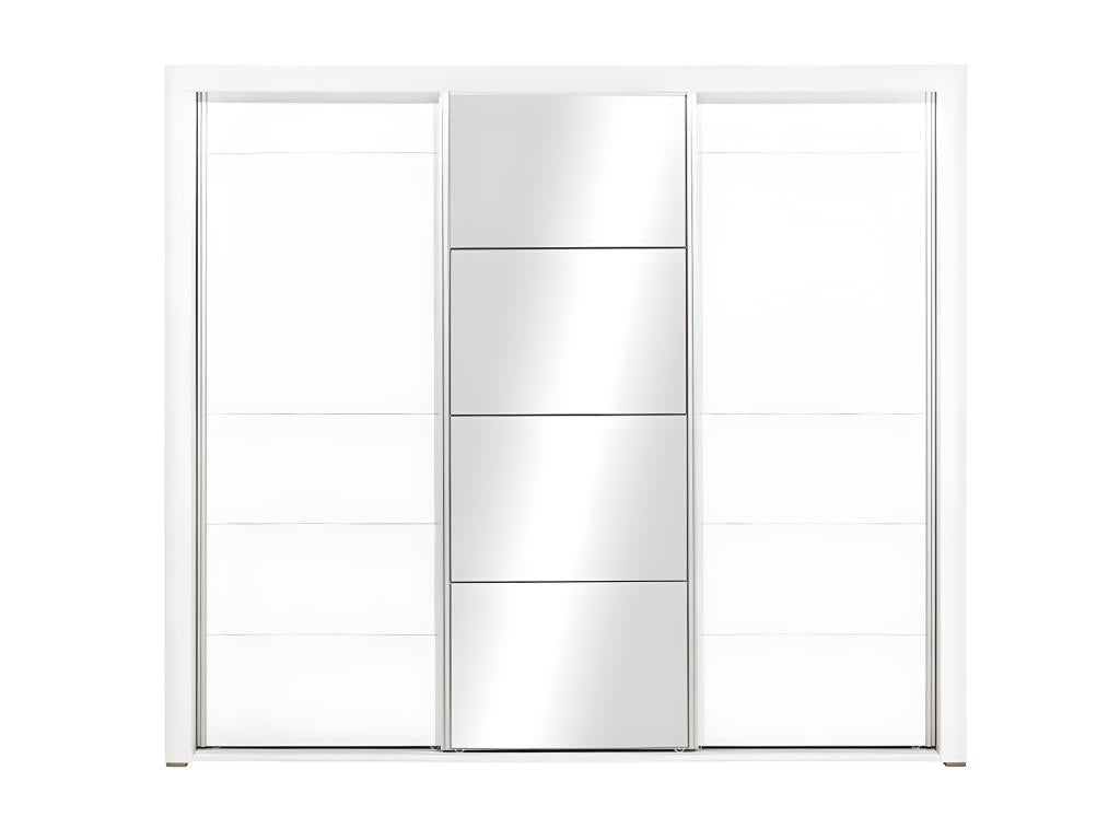 3-Door Sliding Wardrobe, Glossy White with LED Lighting - Maisonpuretop - W 235 x D 62 x H 210 cm 74963ERIH