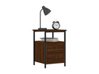 2-piece bedside tables, brown oak, 34x35.5x50cm, engineered wood, 33089DBTF