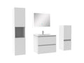 Bathroom vanity unit set 60cm with sink, storage column, and mirror, White 02808WNOV