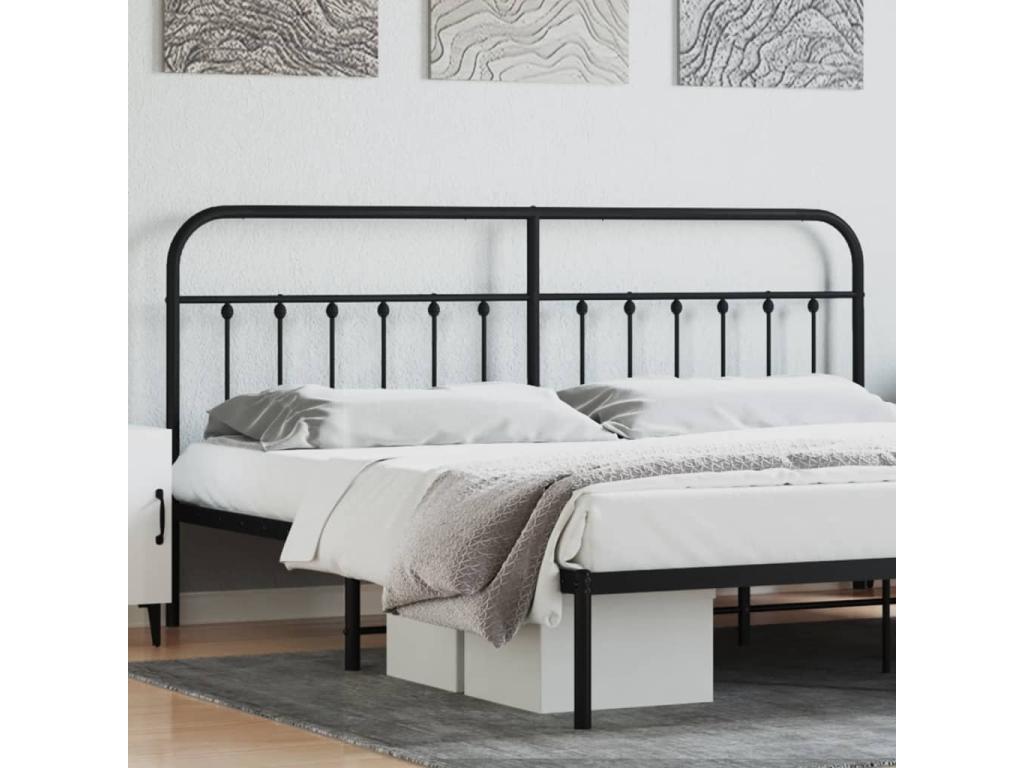 Black metal headboard 200 cm 39381SAGQ