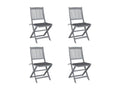 4-Piece Outdoor Folding Chairs with Cushions, Wood, by Artvivrestore 41767DEDF