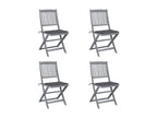 4-Piece Outdoor Folding Chairs with Cushions, Wood, by Artvivrestore 41767DEDF