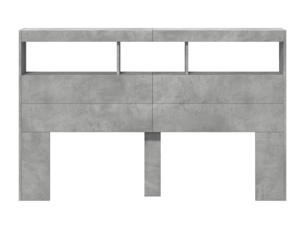 Bedside wardrobe with LED lighting, concrete grey, 160x17x102 cm, 51513DKGM