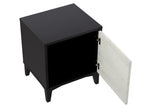 Bedside table/Nightstand in black/white melamine - Length 40 x Depth 35 x Height 45 cm 87746FQRM