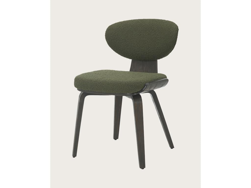 Artvivrestore - Green fabric chair with wooden legs 73253OLVL