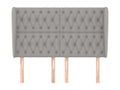 Headboard with wings, light grey, 147x23x118/128 cm, fabric, 71926FWIJ
