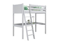 Wooden loft bed with desk N04 Grey 120x180 68593WDRW