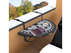 Black and white mosaic hanging balcony table 91141QXYR