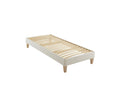 Natural ecru upholstered decorative bed base, Aube - Maisonpuretop 2x80x200 01562YBWA