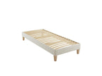 Natural ecru upholstered decorative bed base, Aube - Maisonpuretop 2x80x200 01562YBWA