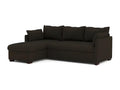 Reversible 3-seater chaise longue sofa in brown polyester 85050CPGO