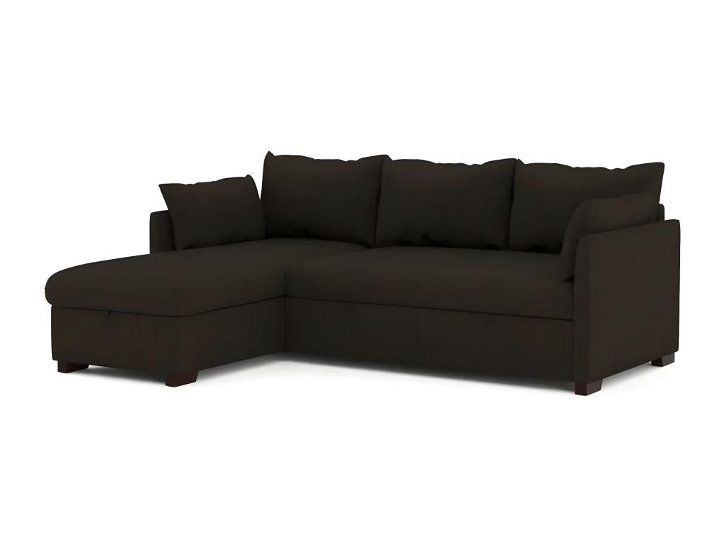 Reversible 3-seater chaise longue sofa in brown polyester 85050CPGO