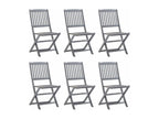 Folding outdoor chairs, set of 6, and cushions, Bois d'Maisonpuretop 78582PHOO
