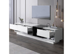 190cm TV unit - 3 drawers and 4 shelves - particleboard - white and black 26053RJRU