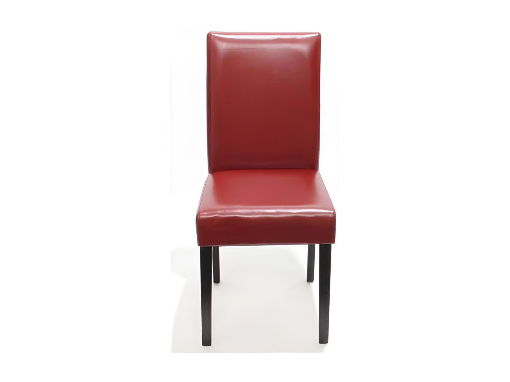 Set of 2 red synthetic dining chairs with dark legs CDS04044 96762GLJM