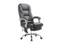 Office chair - Faux leather / Chrome metal - Black - Artvivrestore 71460HXGC