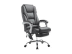 Office chair - Faux leather / Chrome metal - Black - Artvivrestore 71460HXGC