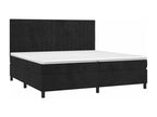 Upholstered bed base with mattress and LED lighting, black, 200x200 cm, velvet, 47961RATP