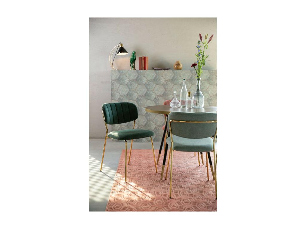 Maisonpuretop - Light green fabric dining chair with gold legs 66188VJVT