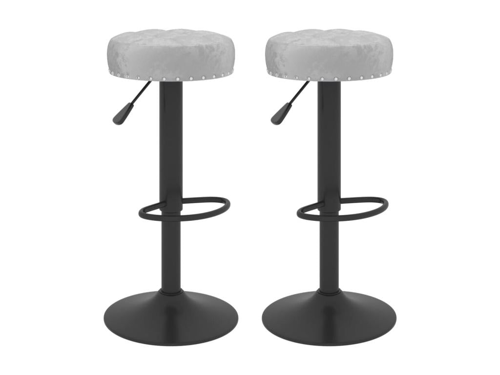 2-Piece Bar Stools, Grey Velvet 83818XOEO