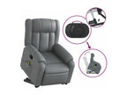 Grey faux leather electric reclining massage chair 84478RLZS