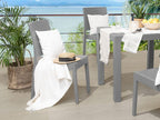 Set of 4 Artvivrestore garden chairs, synthetic material, light grey, 79648BLIE