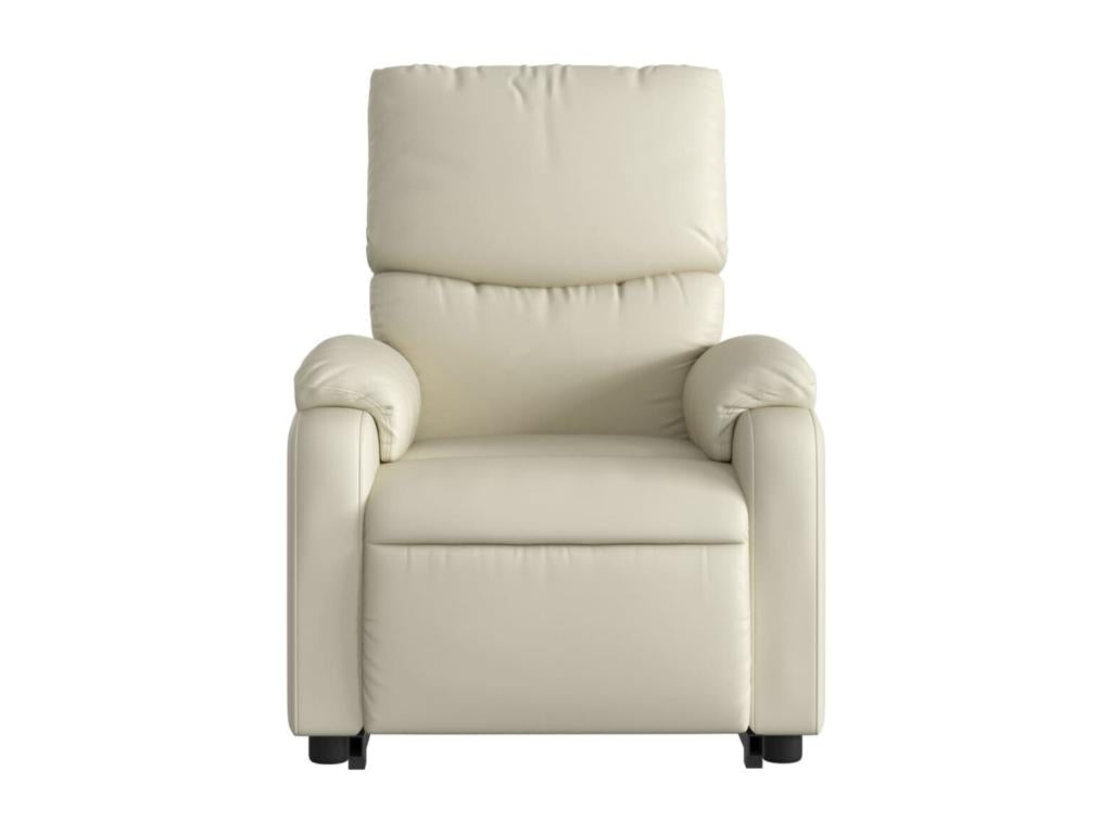 Cream Faux Leather Reclining Armchair 42956RPKN