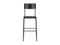 Bar stools, 4 pcs, black, solid plywood and steel, 38502HYZH