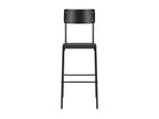 Bar stools, 4 pcs, black, solid plywood and steel, 38502HYZH