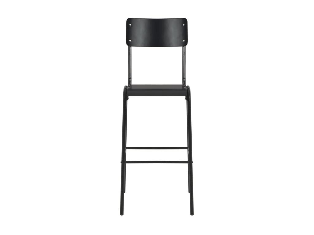 Bar stools, 4 pcs, black, solid plywood and steel, 38502HYZH