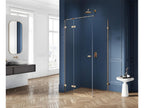 Brushed gold shower enclosure 110x90 cm, left-hand pivot, Maisonpuretop GOLD BRUSHED, front access 14079HVPL