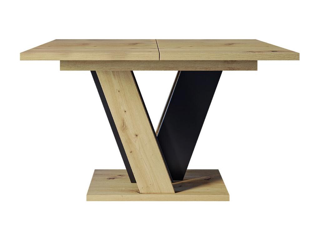 Maisonpuretop 125 Oak Table - Black 75x90x120cm Extension Laminate 58292HVUI