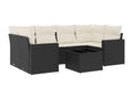 7-piece garden furniture set with cushions, black woven resin 42902SGSO