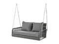 Hanging chair in woven resin - Garden swing - 2-seater - with cushions - Grey 20010QZSJ