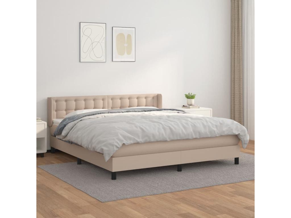 Upholstered divan bed with Cappuccino mattress 160x200 cm 79645MRGT