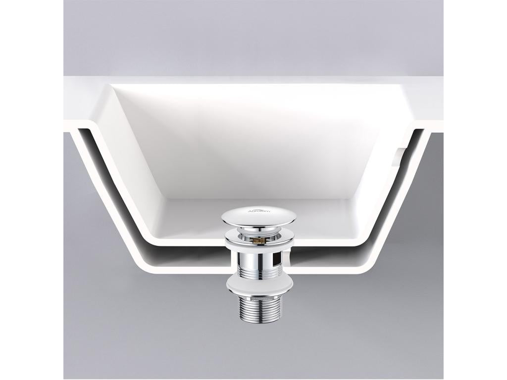 Arc Brass Single-Hole Basin Mixer Tap with Removable Aerator, Pop-up Waste with Automatic Overflow, Universal 64928VYUE