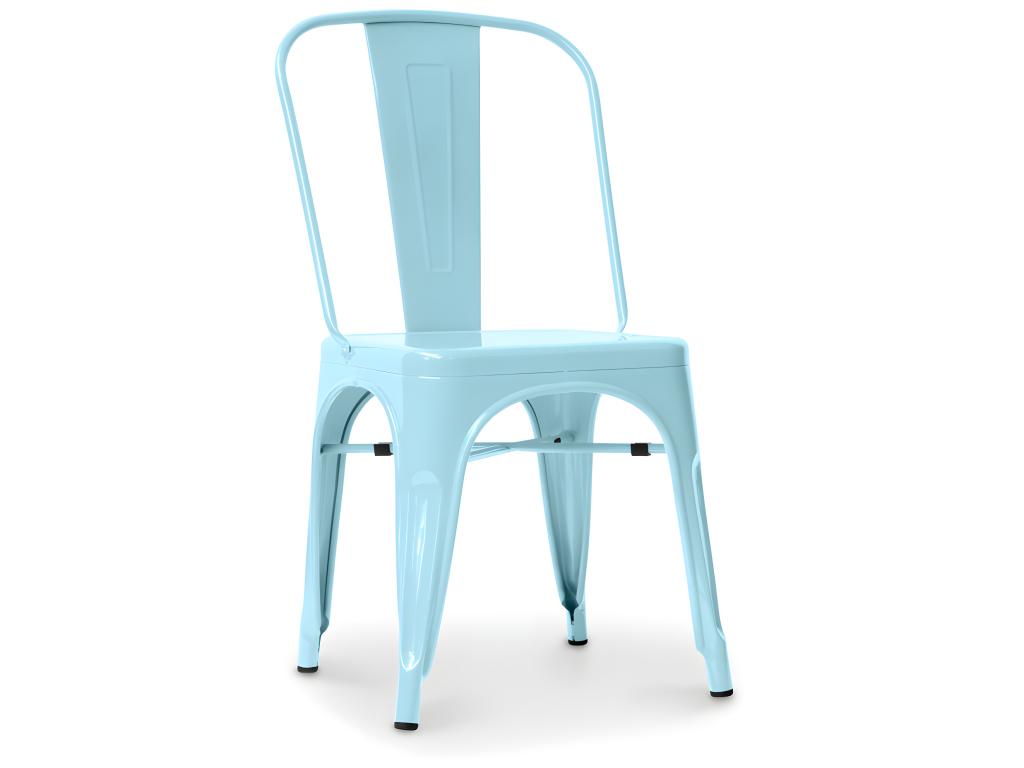 Steel dining chair - Industrial design - New edition - Calmetop Light Blue 80773BKTZ