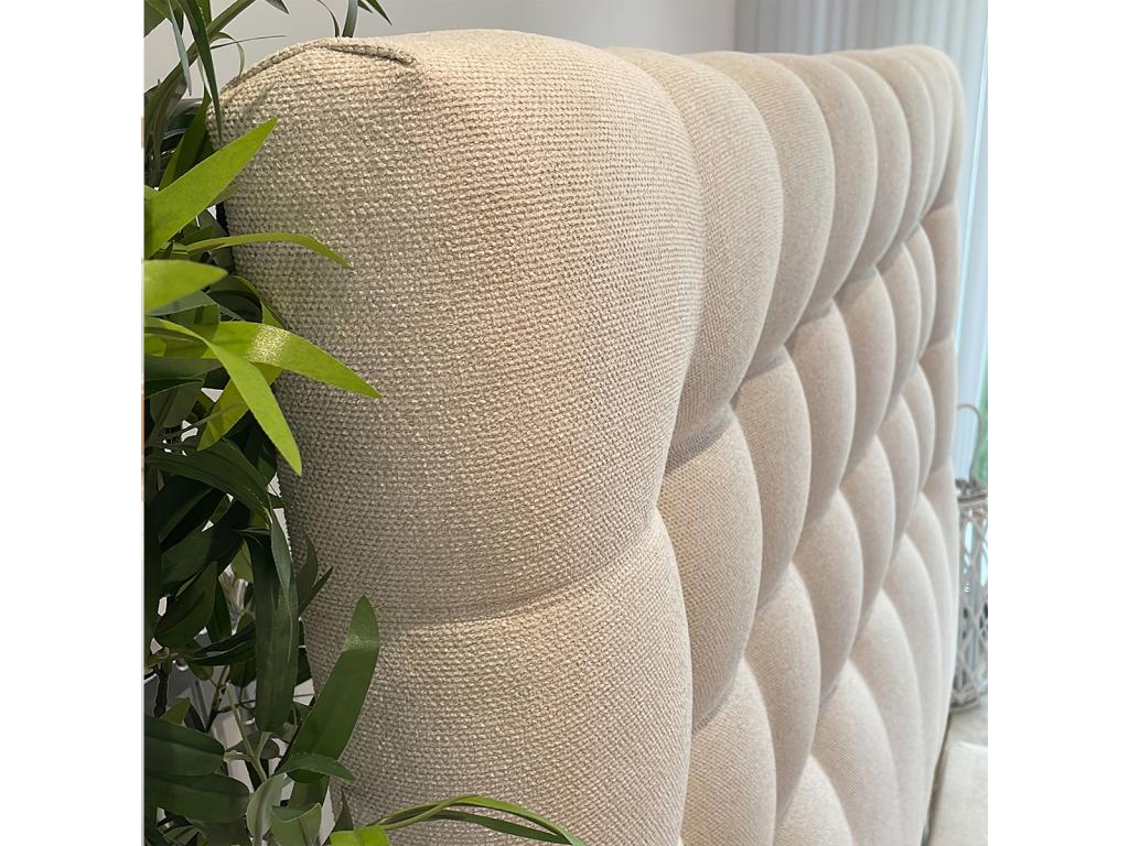 Maisonpuretop upholstered headboard in high-quality beige fabric - length 105 x width 90 cm 81352XSUJ